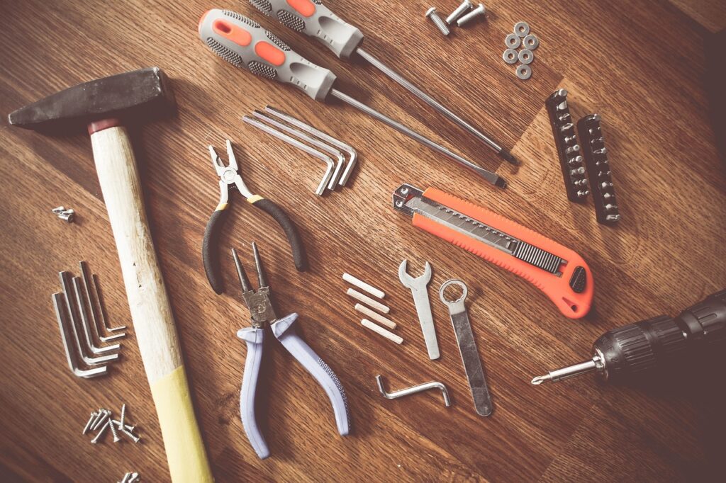 tools on wood